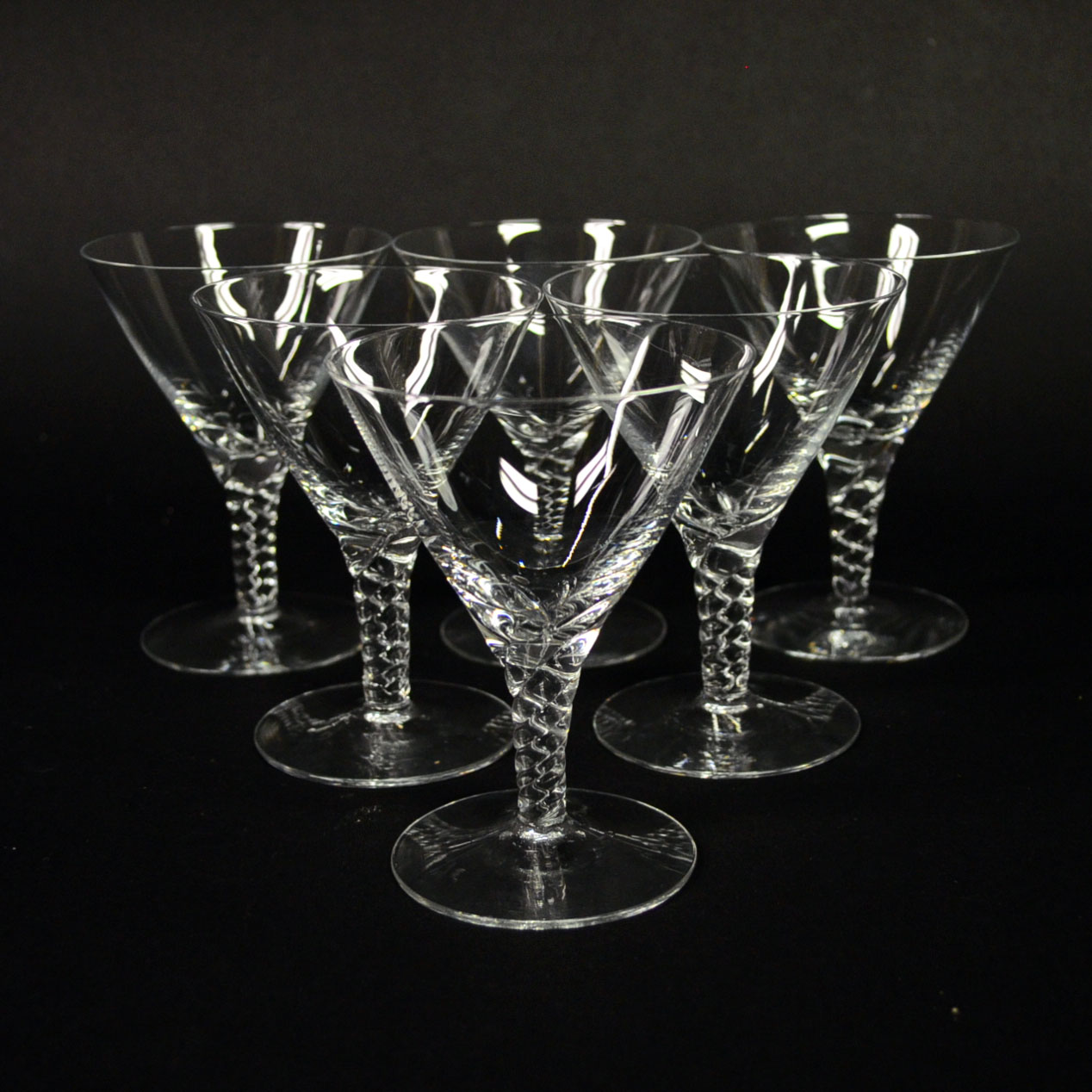 Set of Turned Stem Wine Glasses