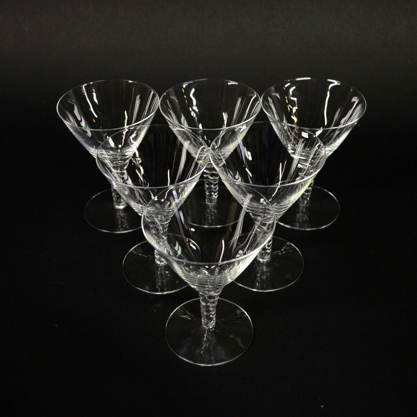 Set of Turned Stem Wine Glasses