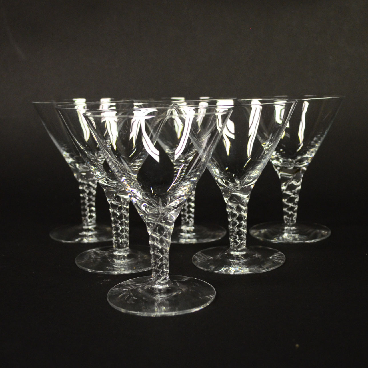 Set of Turned Stem Wine Glasses