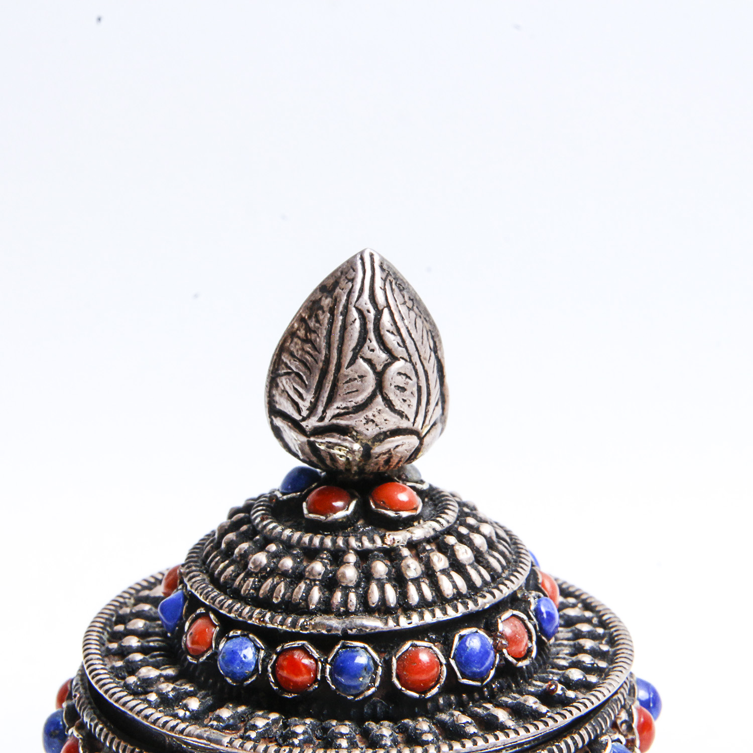 Sterling Silver South Asian Style Jeweled Trinket Box