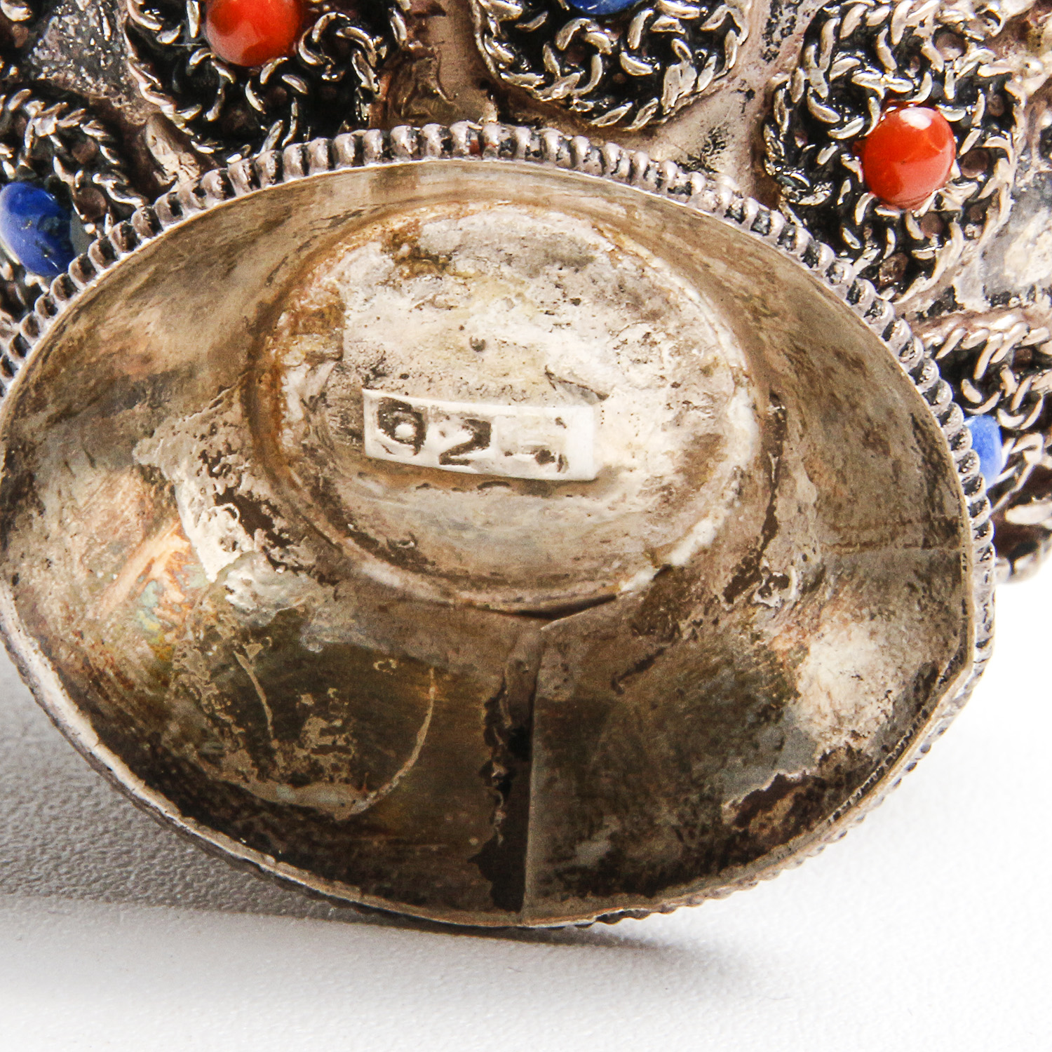 Sterling Silver South Asian Style Jeweled Trinket Box