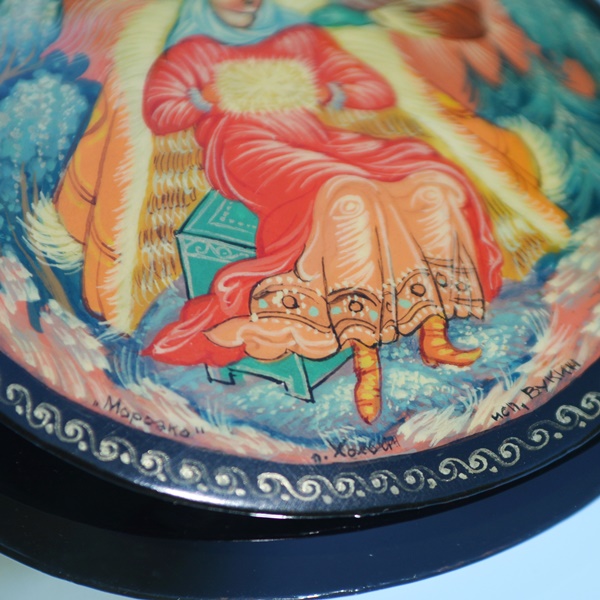 Russian Lacquered Kholui Fairy Tale Brooch