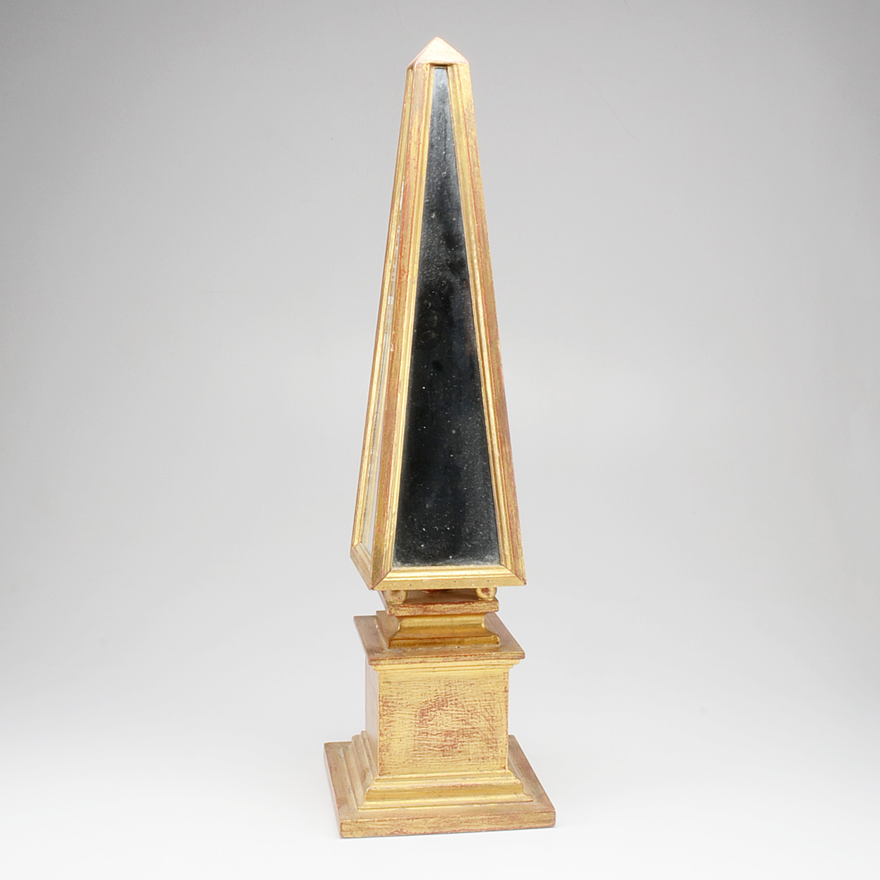 Italian Gold-Leafed and Mirrored Obelisk