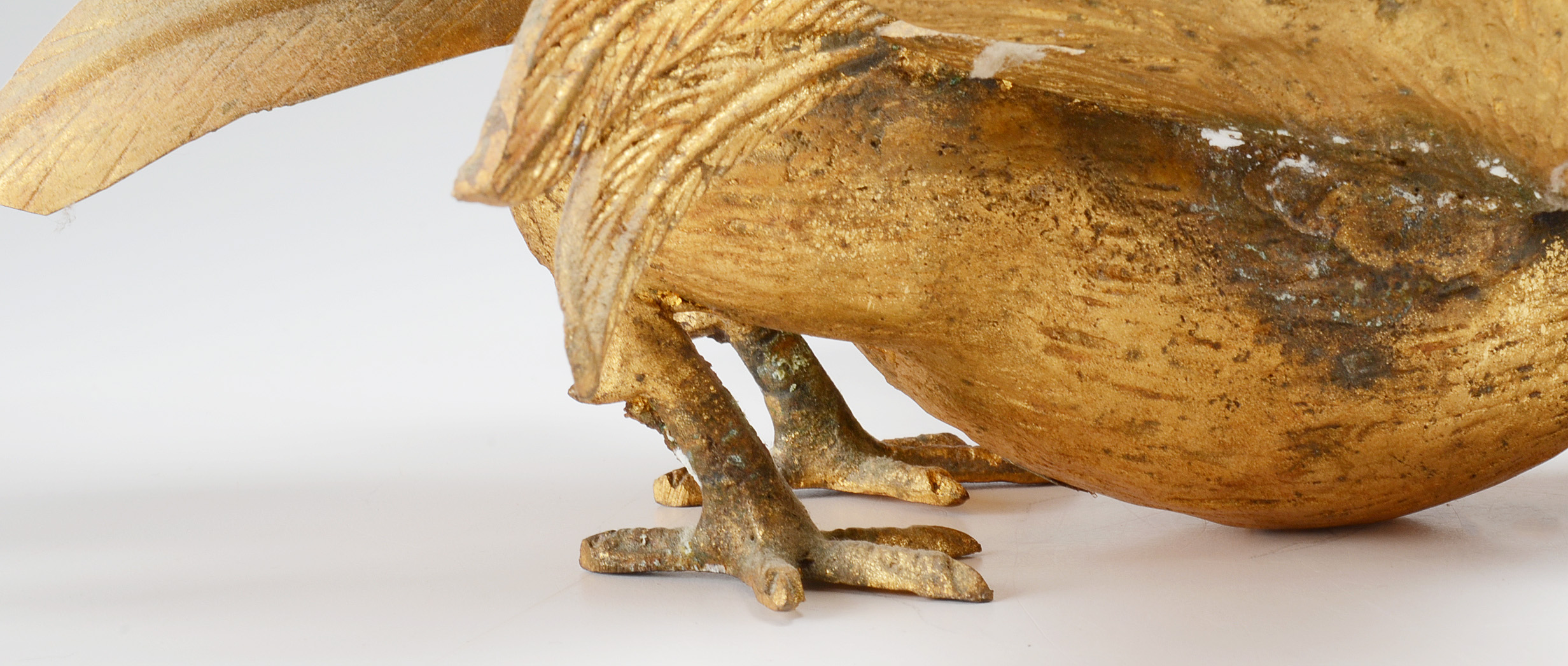 Pair of Gilt Metal Japanese Fighting Cocks