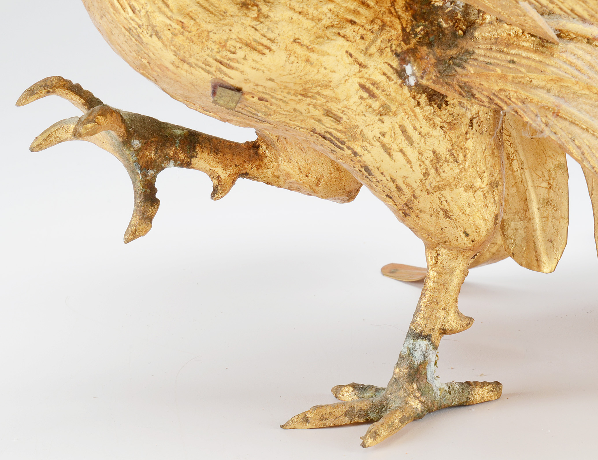 Pair of Gilt Metal Japanese Fighting Cocks