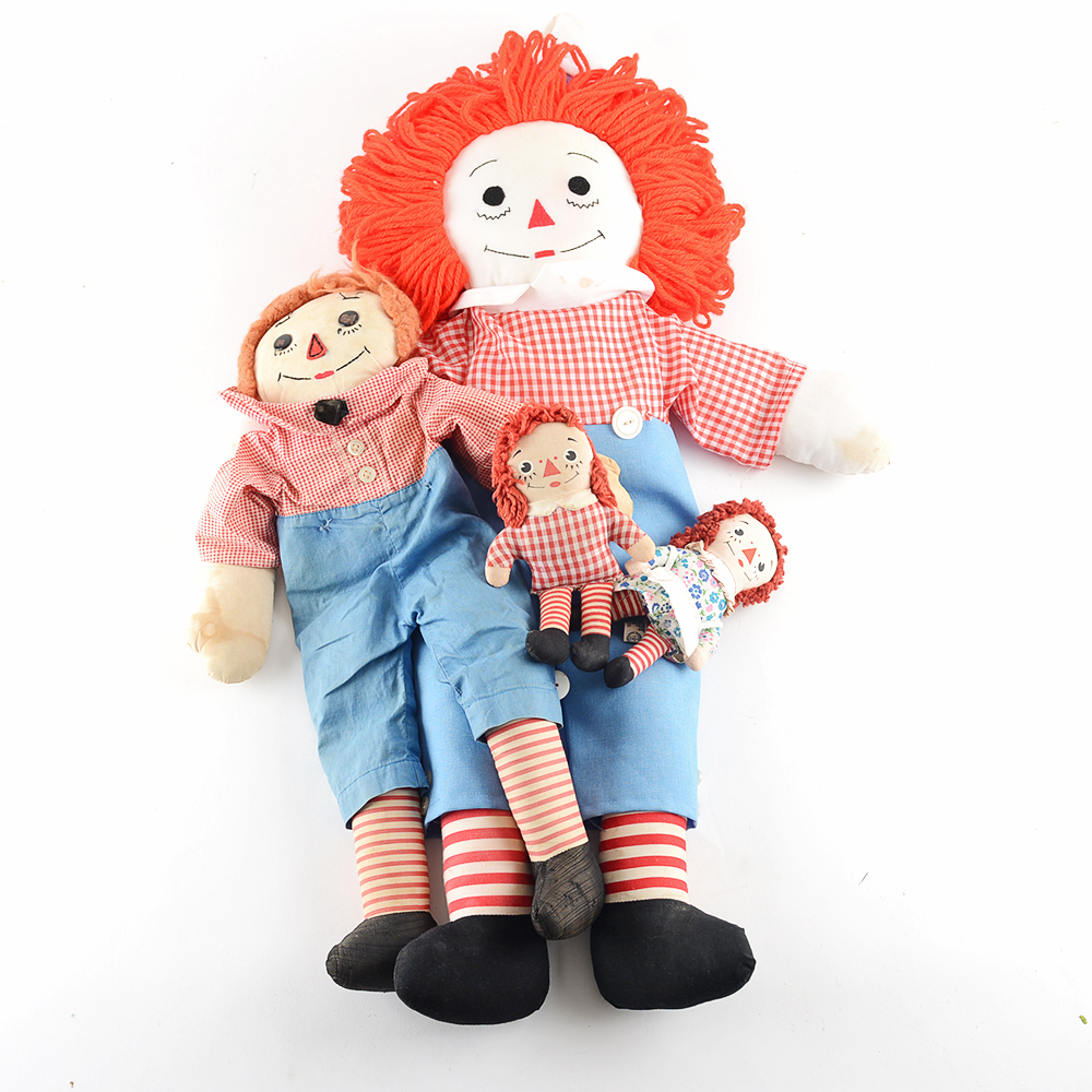 Vintage Raggedy Ann and Andy Dolls