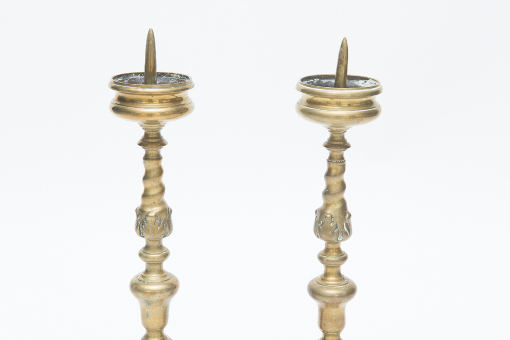 Baroque Style  Brass Candlesticks