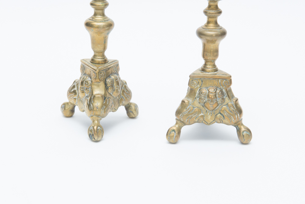 Baroque Style  Brass Candlesticks