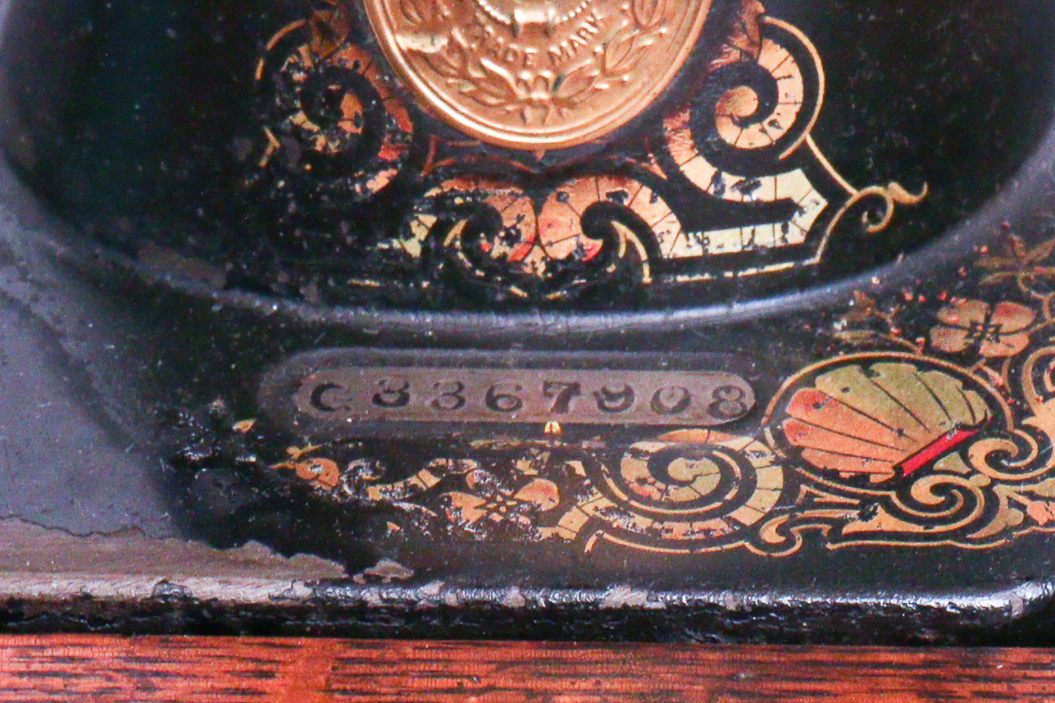 Antique Singer Sewing Machine, Bench and Thimbles