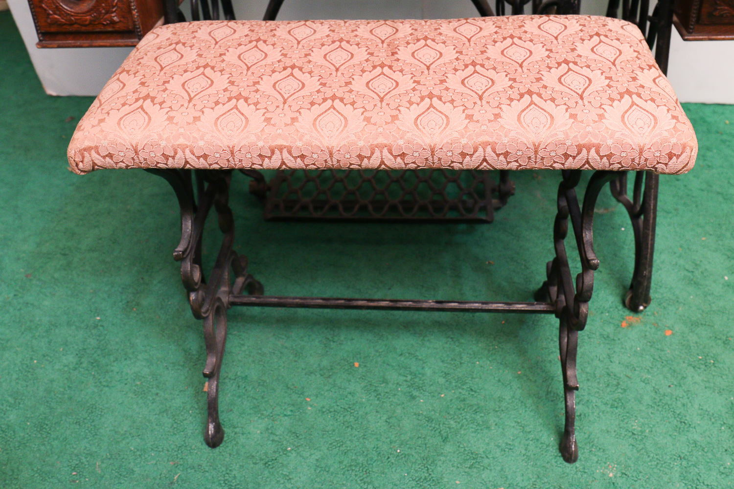 Antique Singer Sewing Machine, Bench and Thimbles