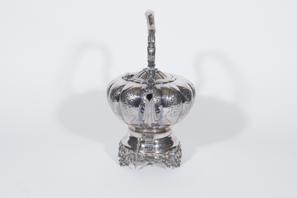 English Melon Form Silverplate Tea Service