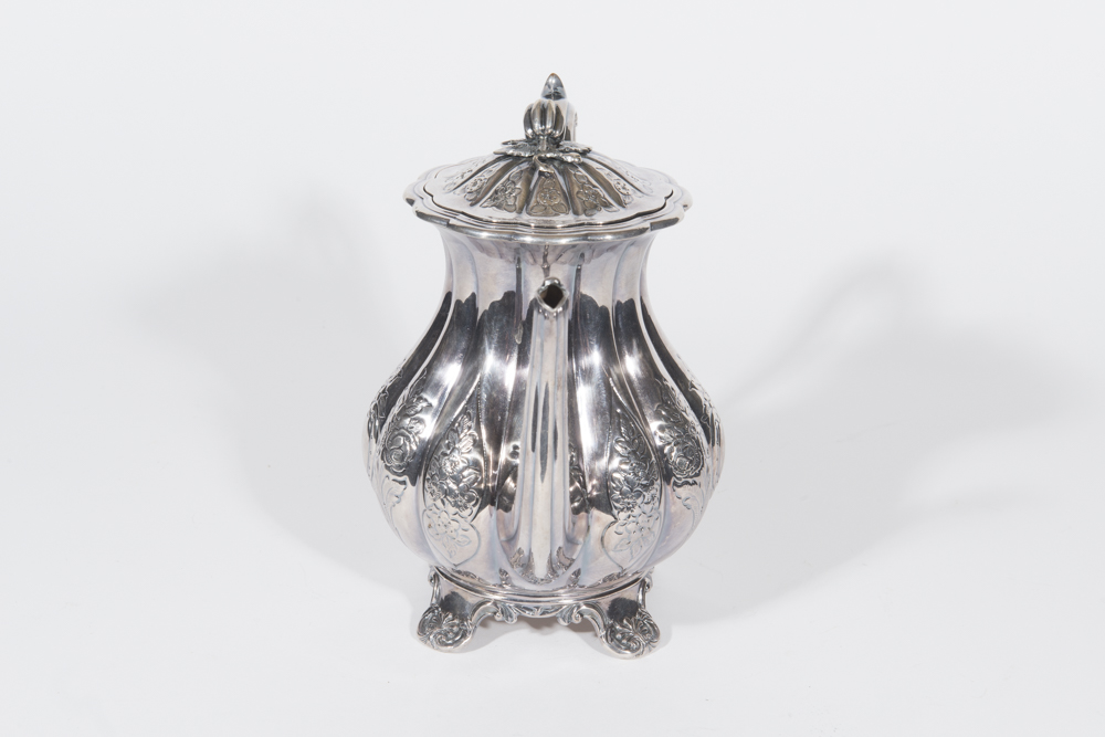 English Melon Form Silverplate Tea Service