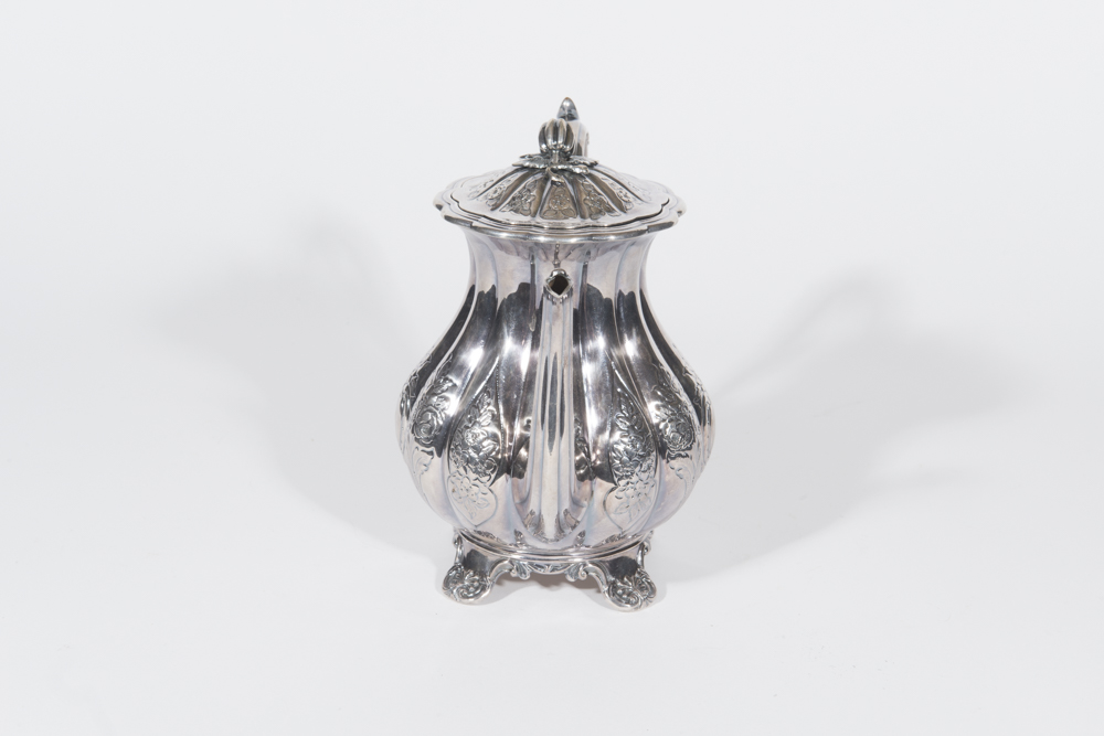 English Melon Form Silverplate Tea Service