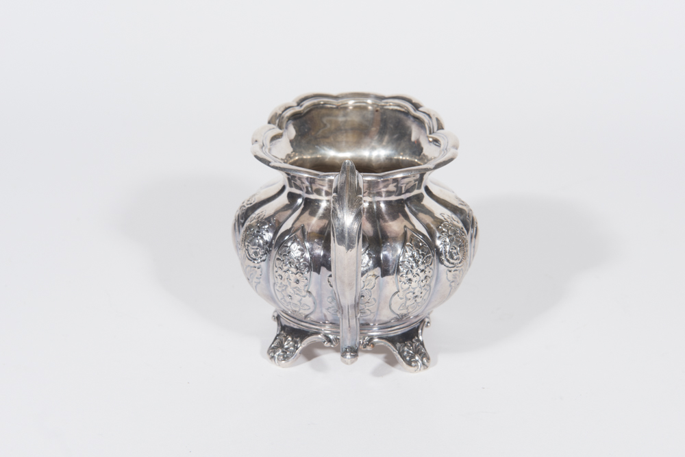 English Melon Form Silverplate Tea Service