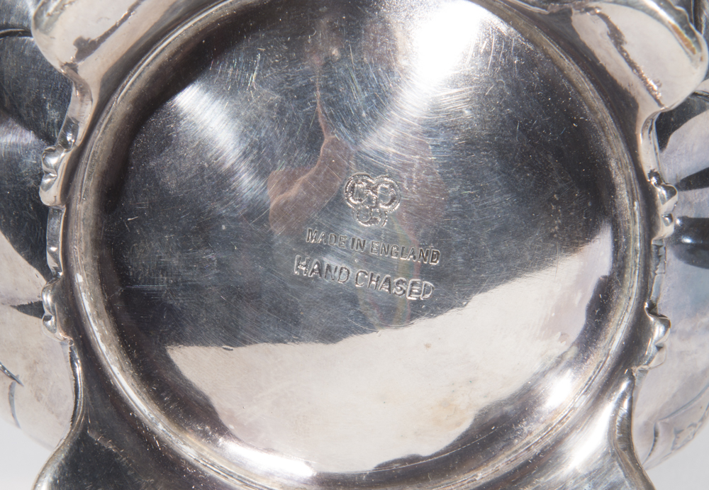 English Melon Form Silverplate Tea Service