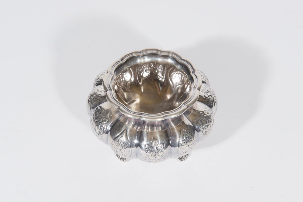 English Melon Form Silverplate Tea Service