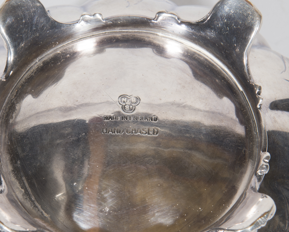 English Melon Form Silverplate Tea Service