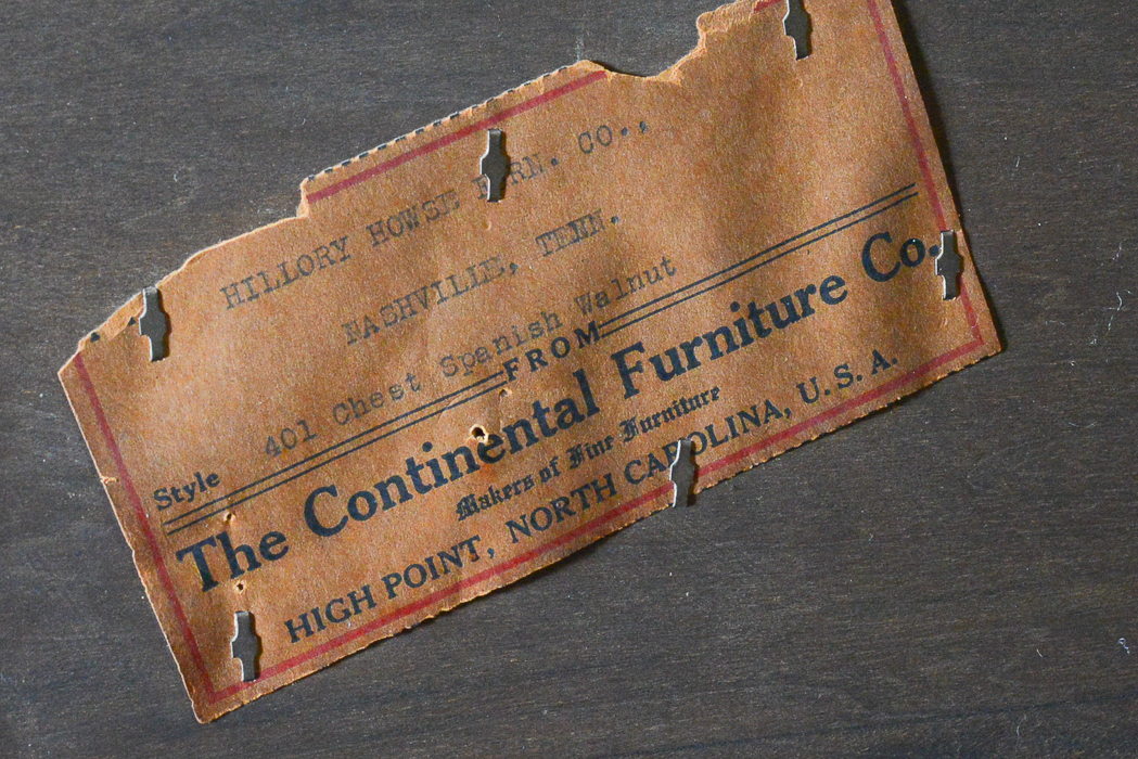 The Continental Furniture Co. Burled Spanish Walnut Chest