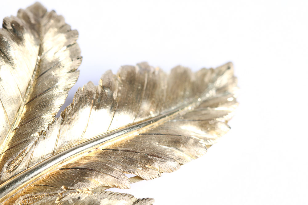 Italian 18K Gold Leaf Brooch