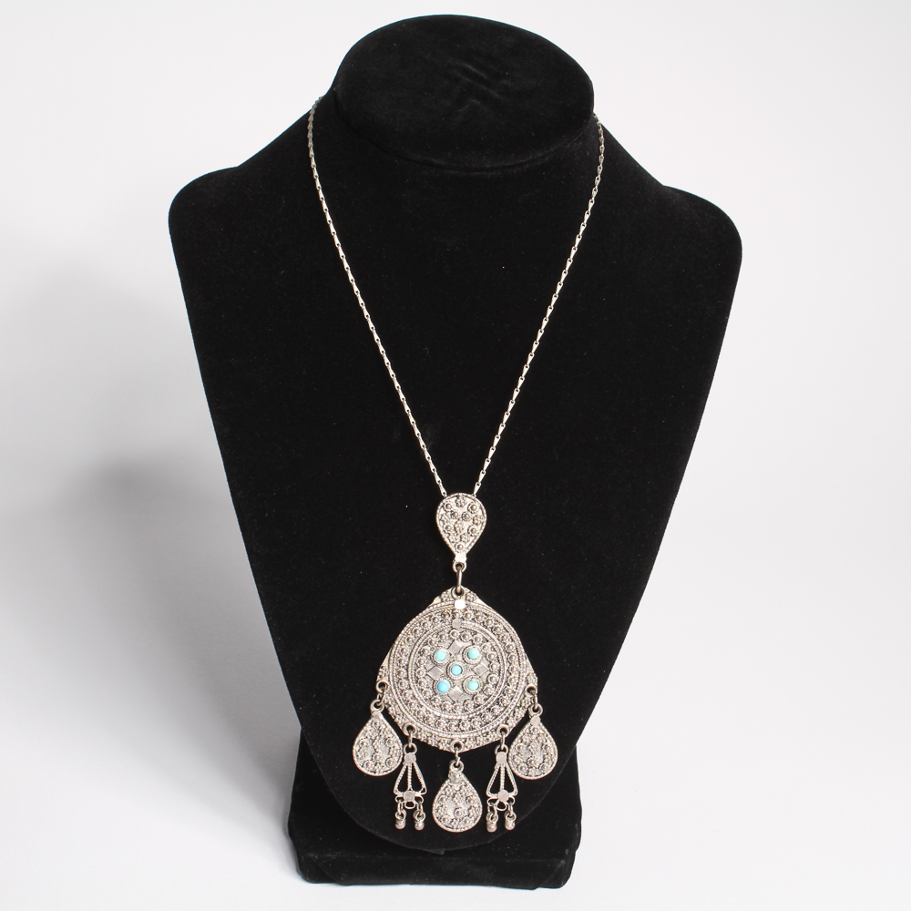 Israeli Sterling Silver Pendant Necklace