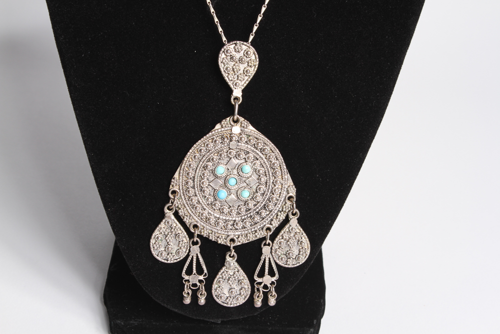 Israeli Sterling Silver Pendant Necklace