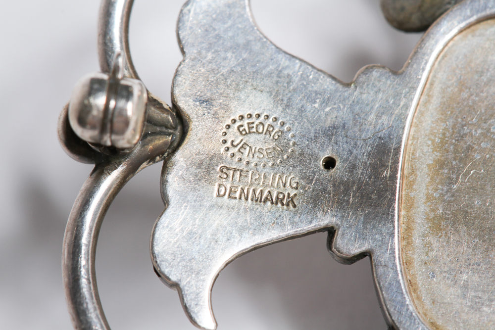 Georg Jensen Sterling Silver and Lapis Lazuli Brooch