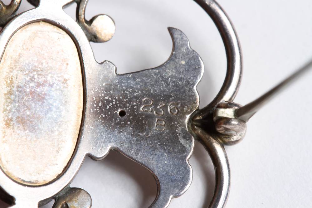 Georg Jensen Sterling Silver and Lapis Lazuli Brooch