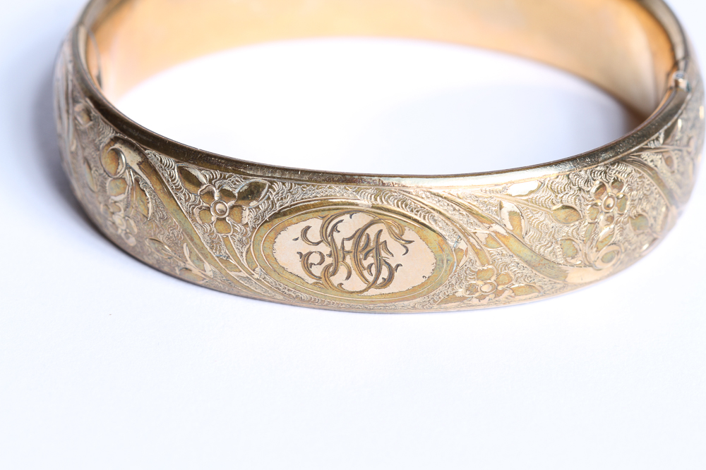 Vintage Gold Filled Monogram Bracelet
