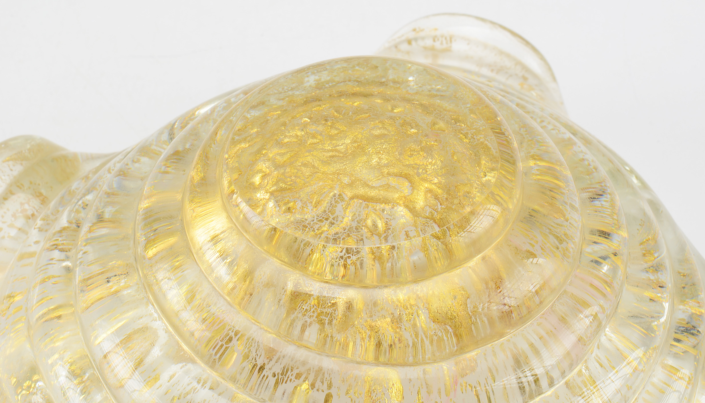 Murano Style Gold Flecked Glass Bowl