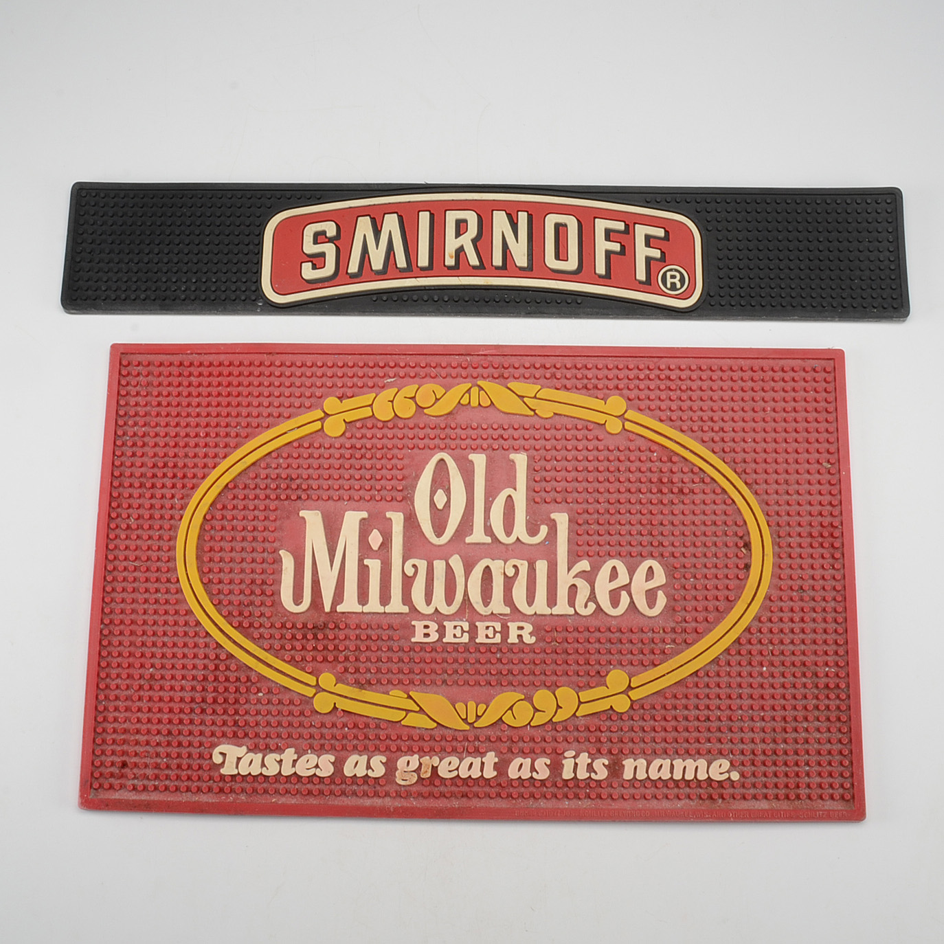 Old Milwaukee and Smirnoff Bar Mats