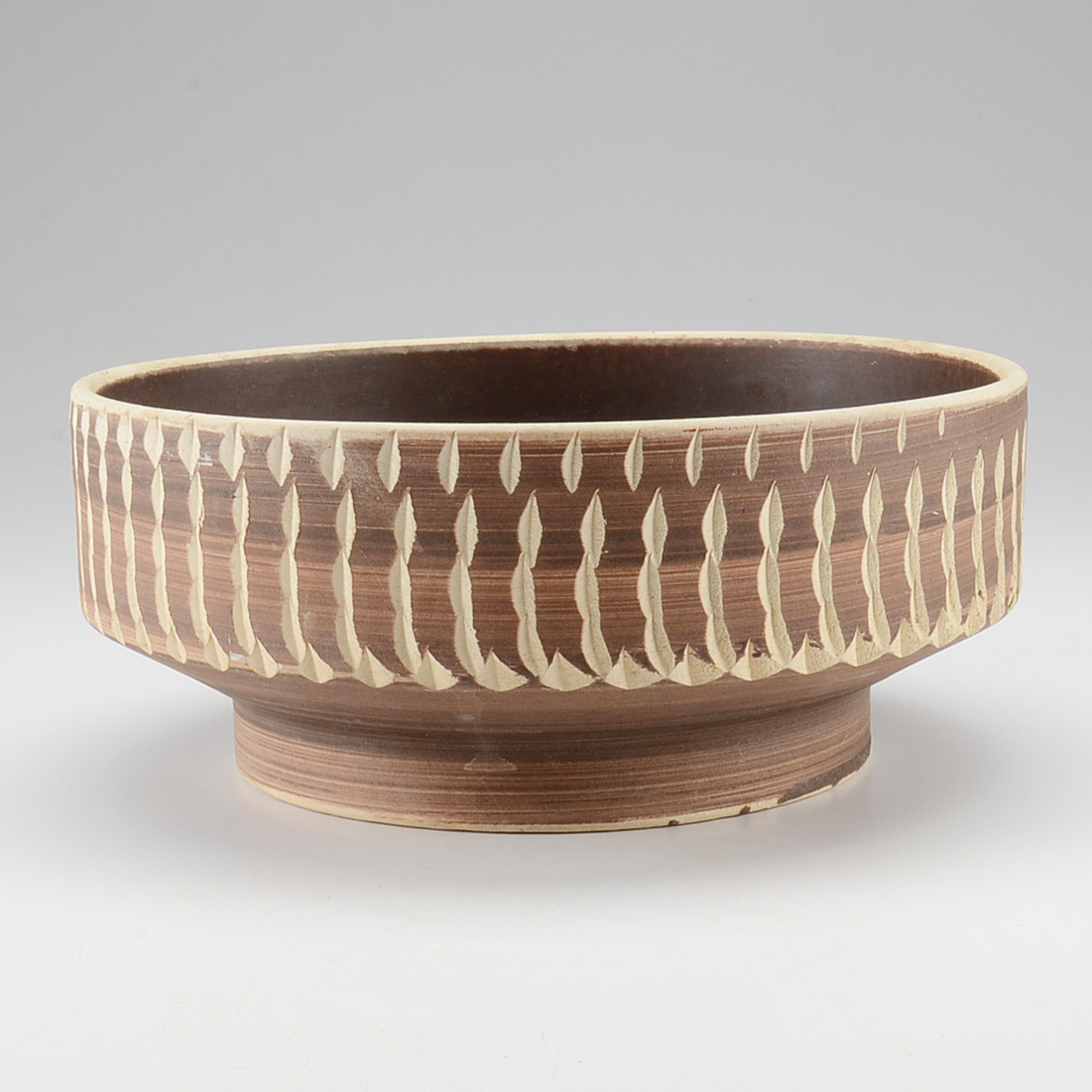 Modern Incised Art Pottery Bowl