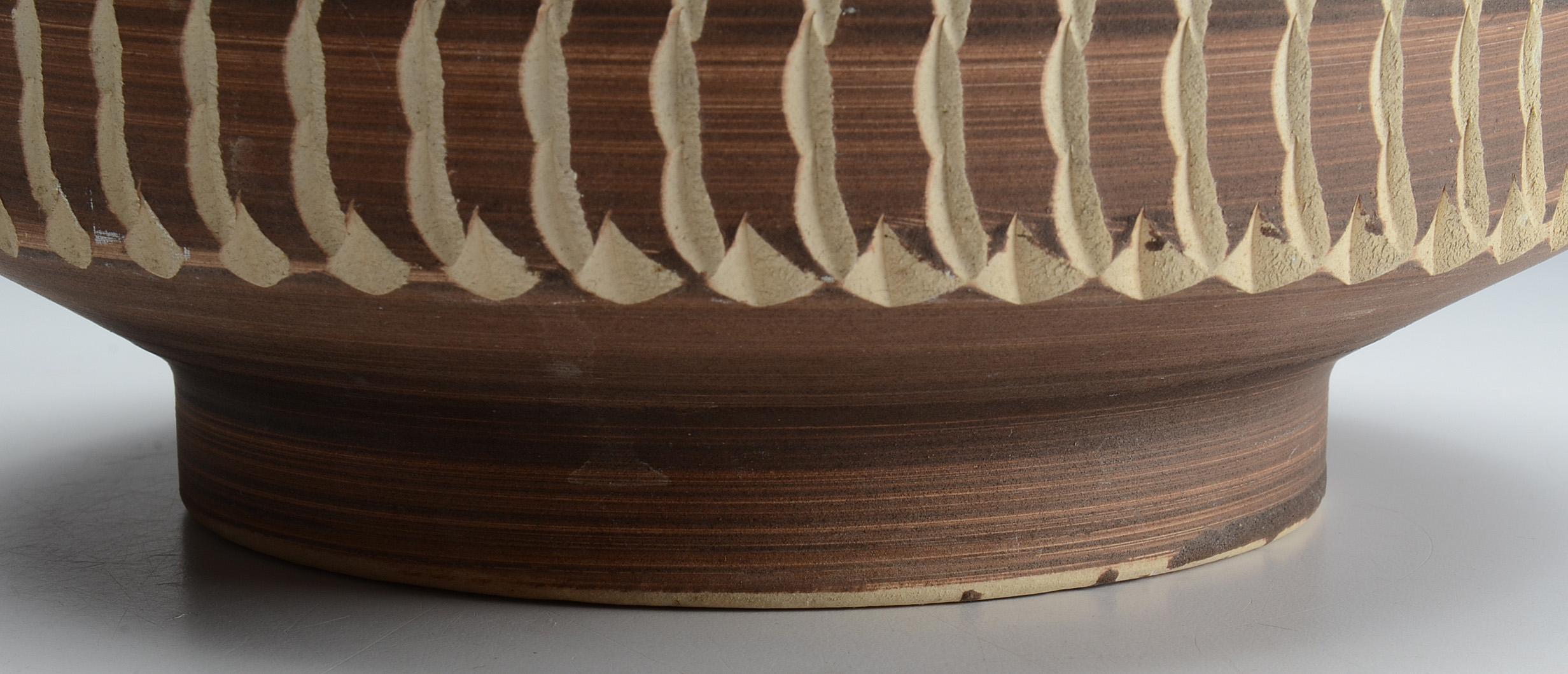 Modern Incised Art Pottery Bowl