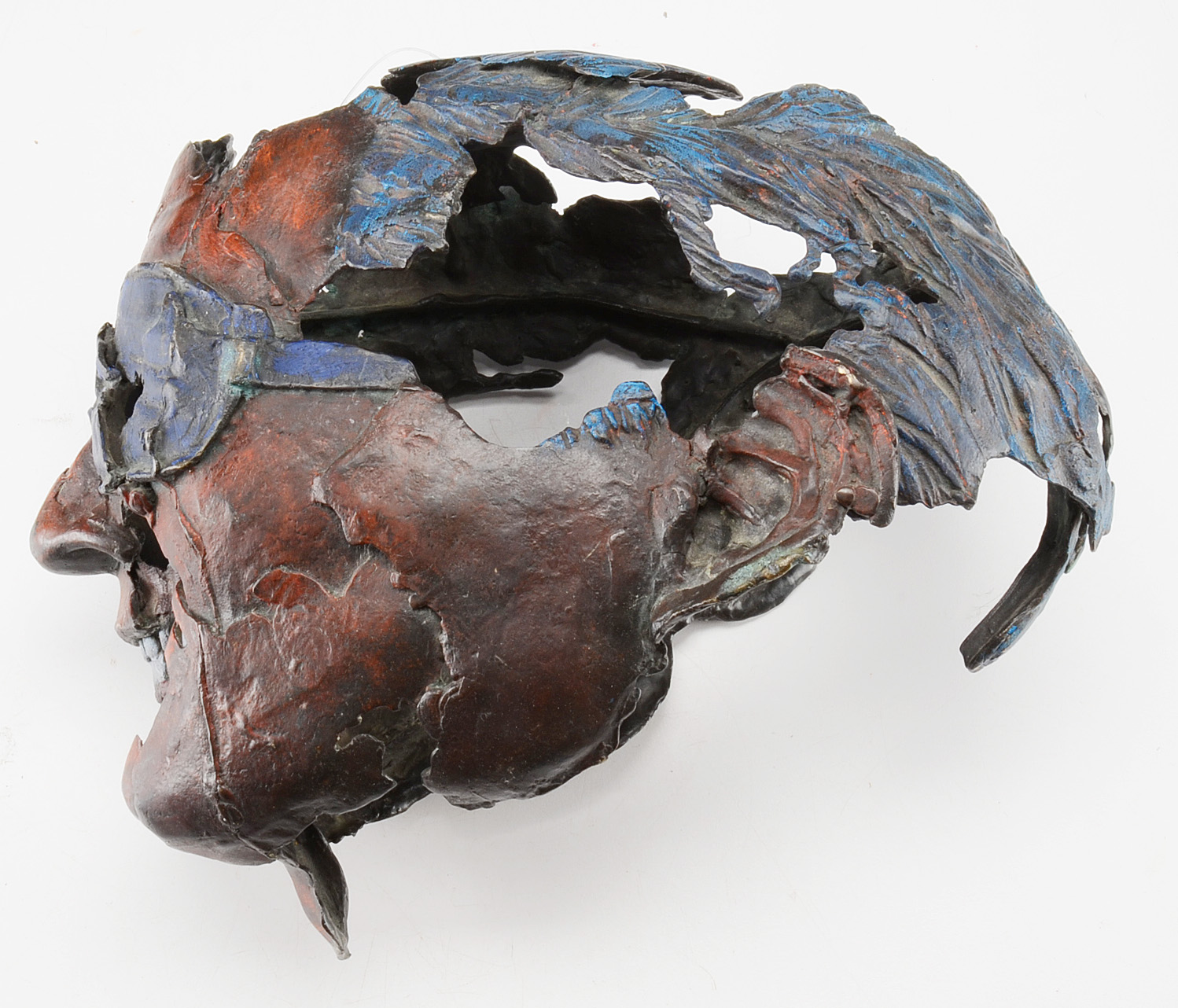 Pair of Metal Head Sculptures