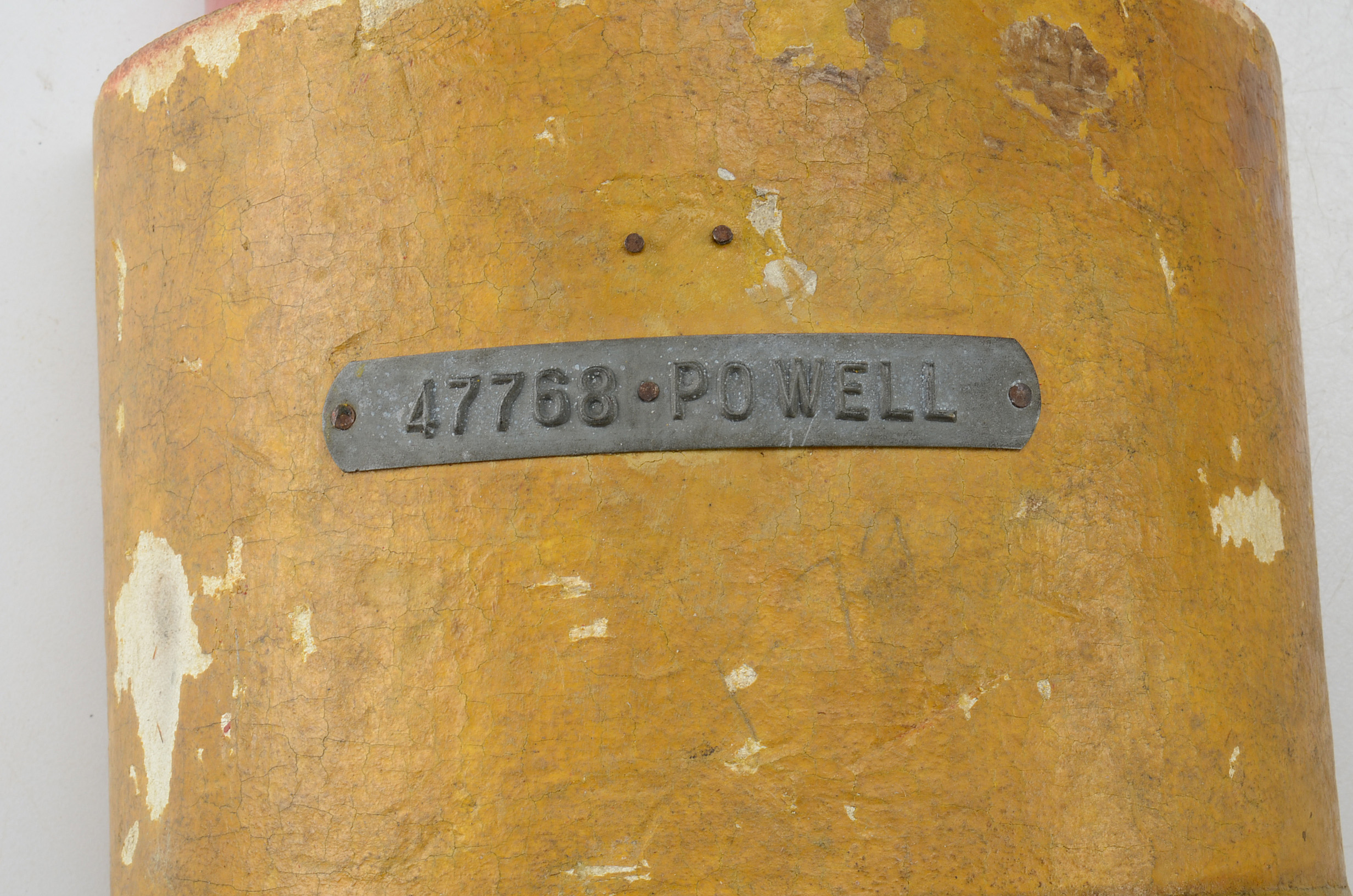 Two Painted Wood Industrial Molds