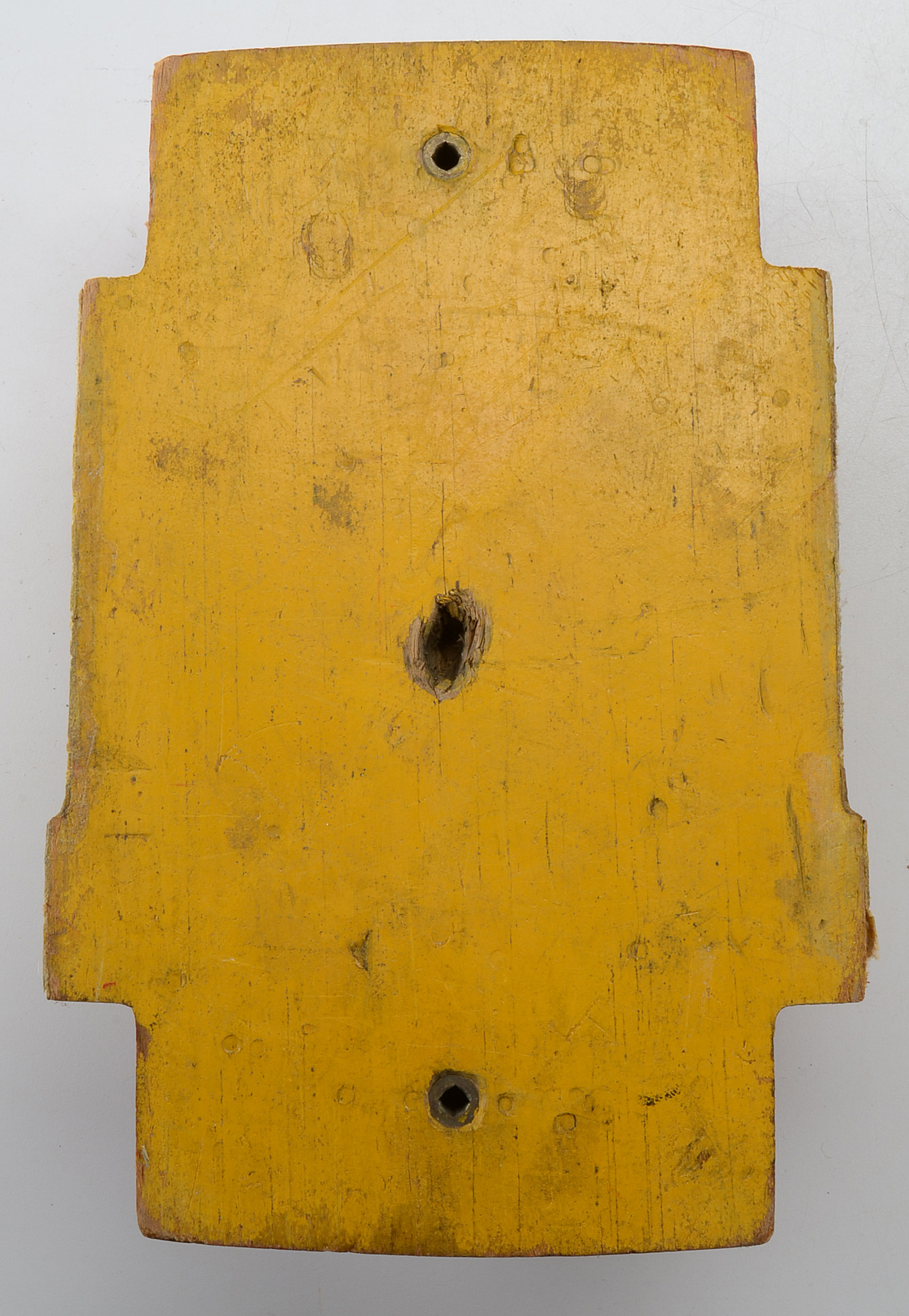 Two Painted Wood Industrial Molds