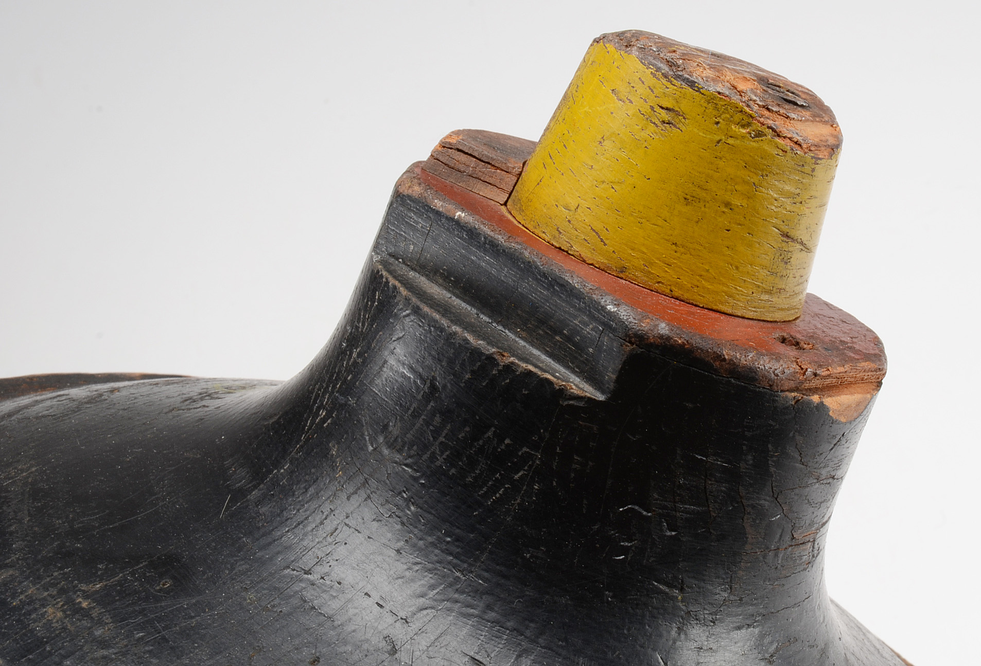 Two Painted Wood Industrial Molds