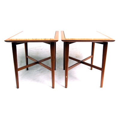 Mid Century Stone Top Side Tables Mid Century Stone Top Side Tables
