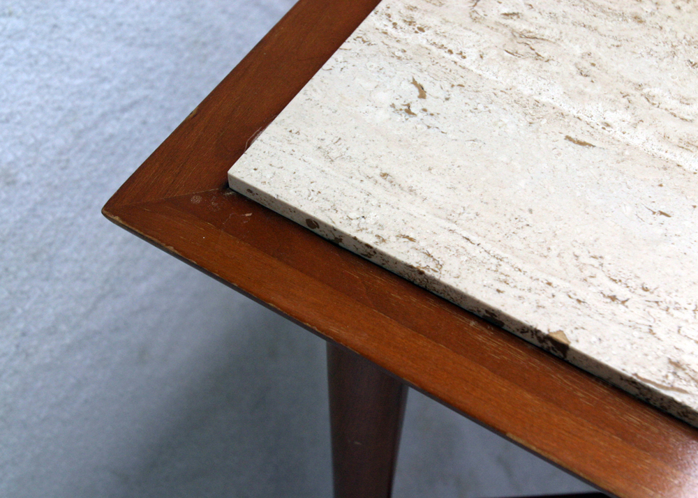 Mid Century Stone Top Side Tables