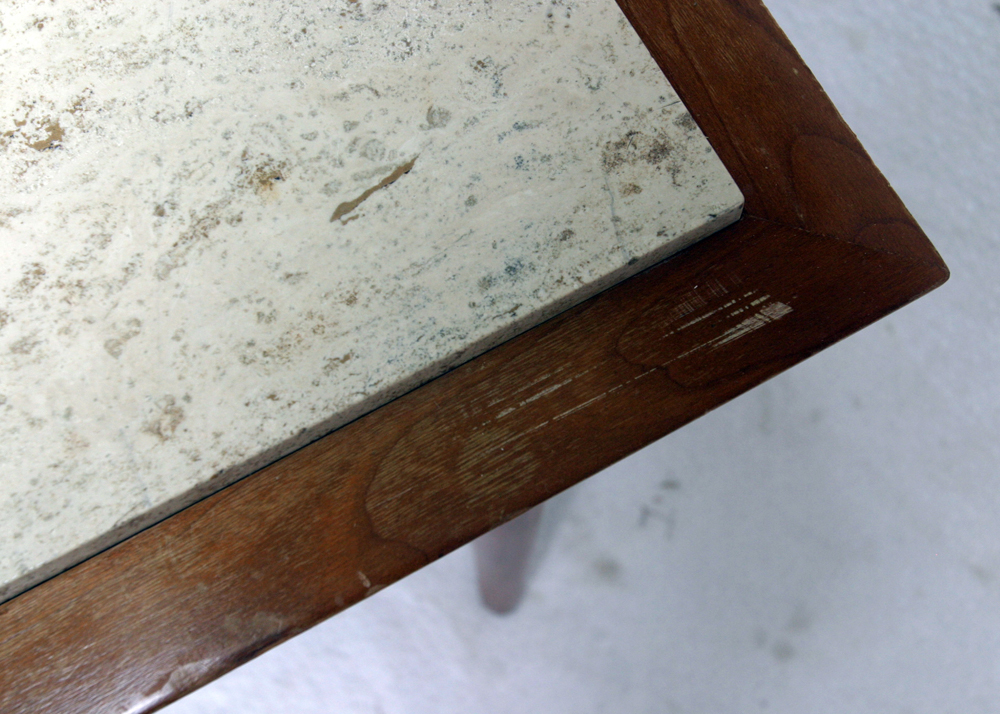 Mid Century Stone Top Side Tables