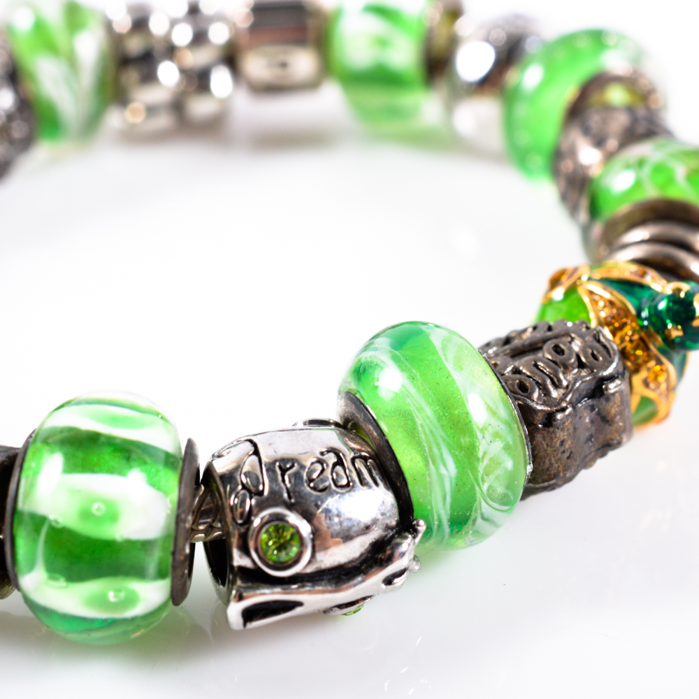 Pair of Pandora Bracelets with European Charms