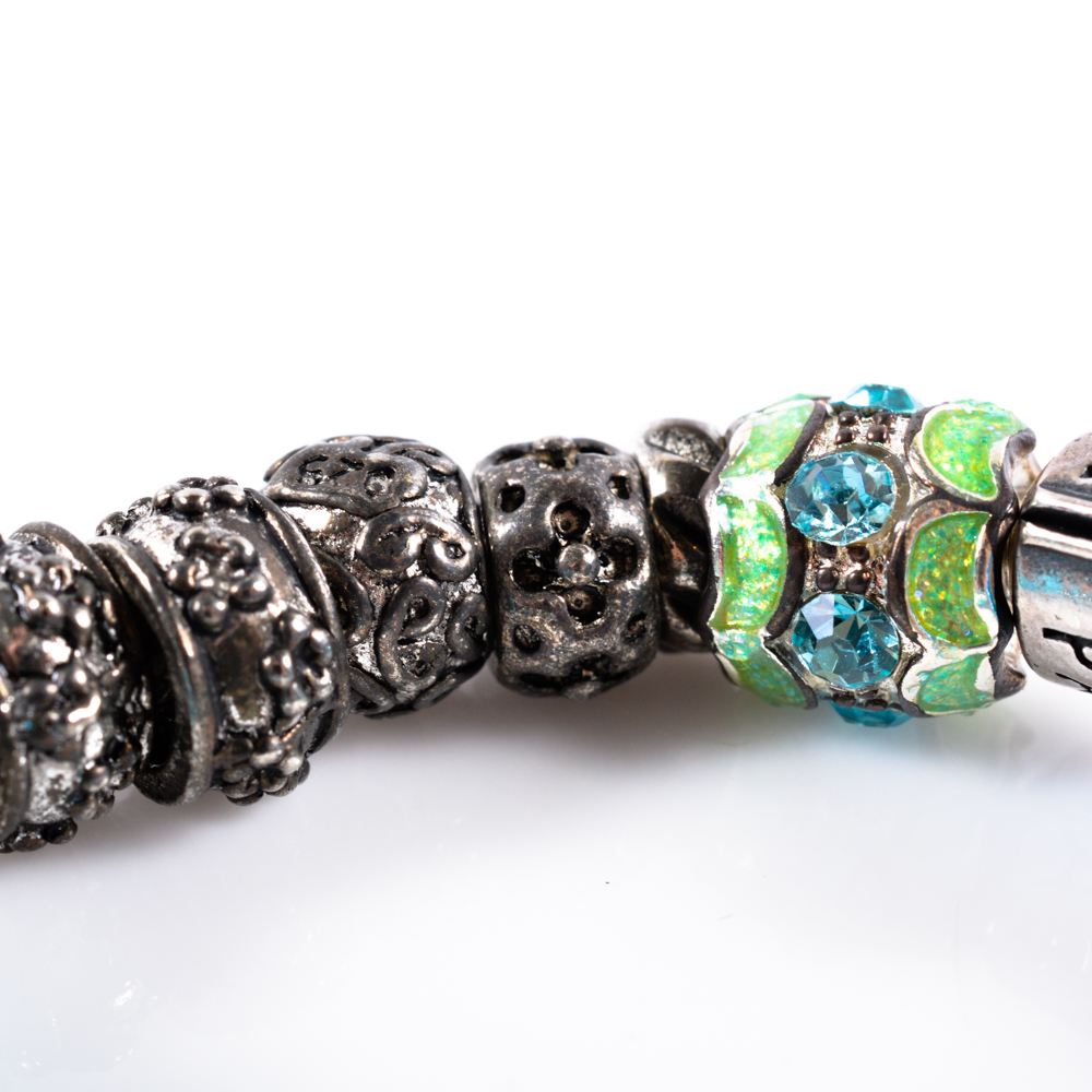 Pair of Pandora Bracelets with European Charms