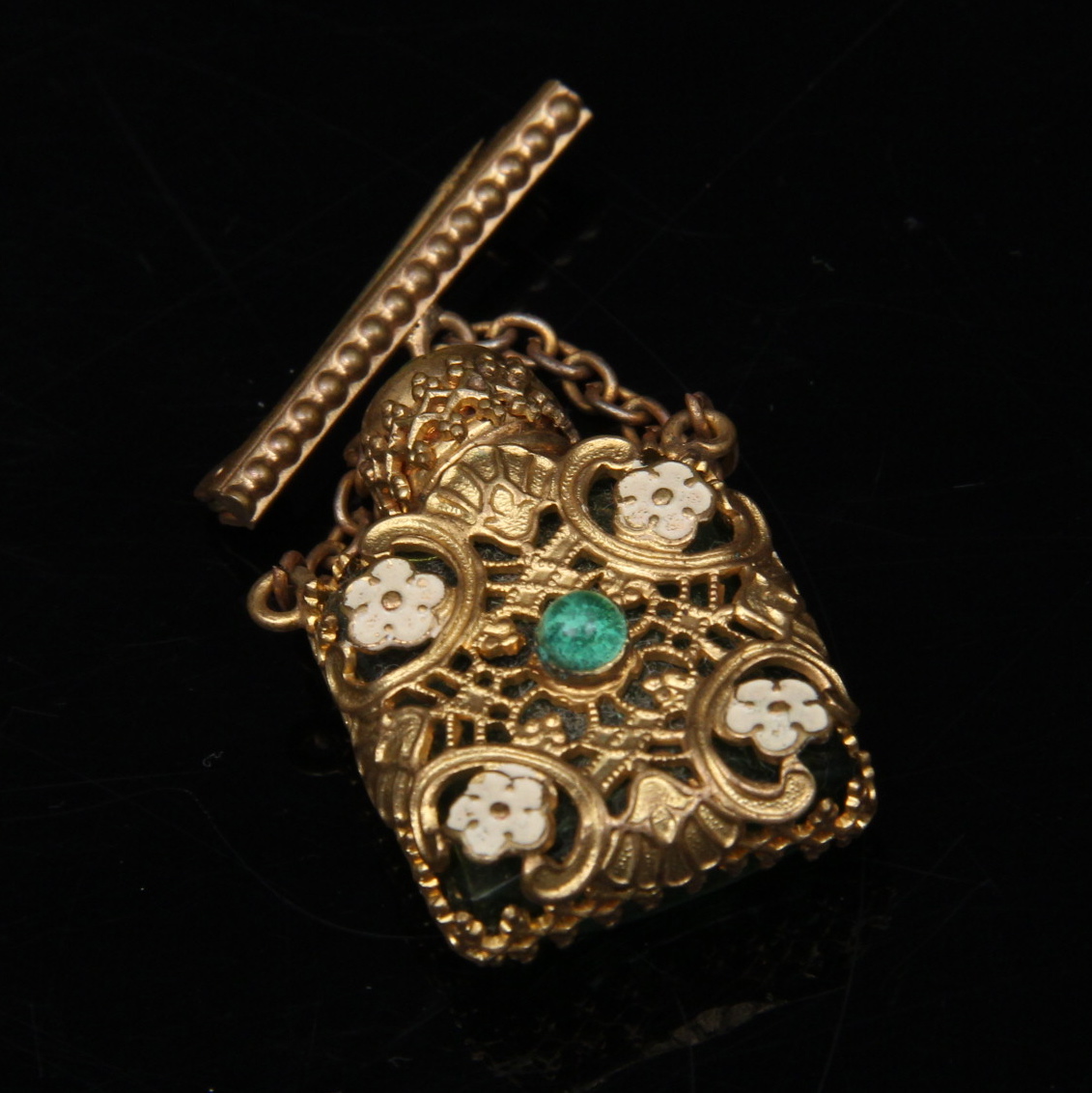 Pair of Vintage Enameled Perfume Bottles