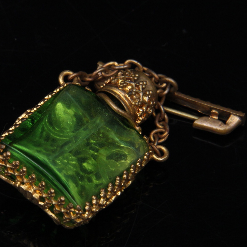 Pair of Vintage Enameled Perfume Bottles