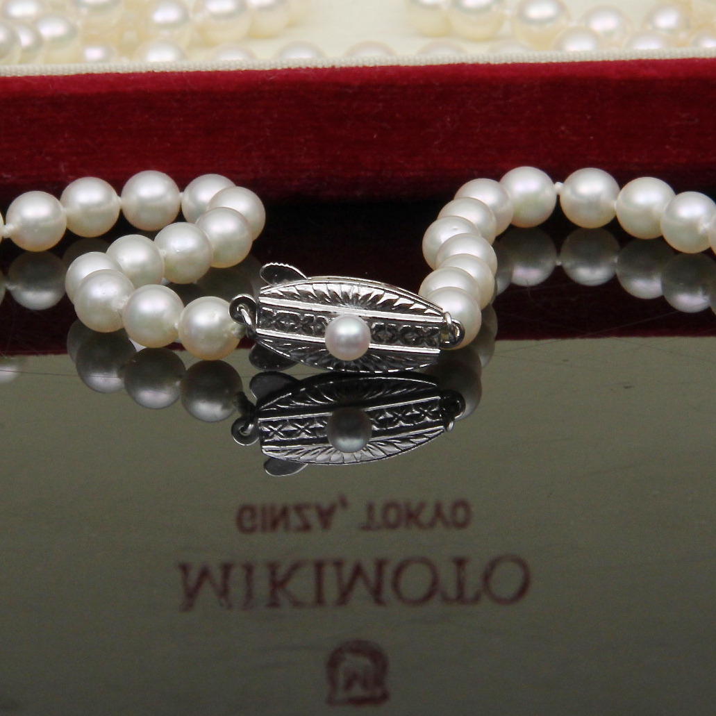 Mikimoto Sterling Silver and Akoya Cultured Pearl Necklace