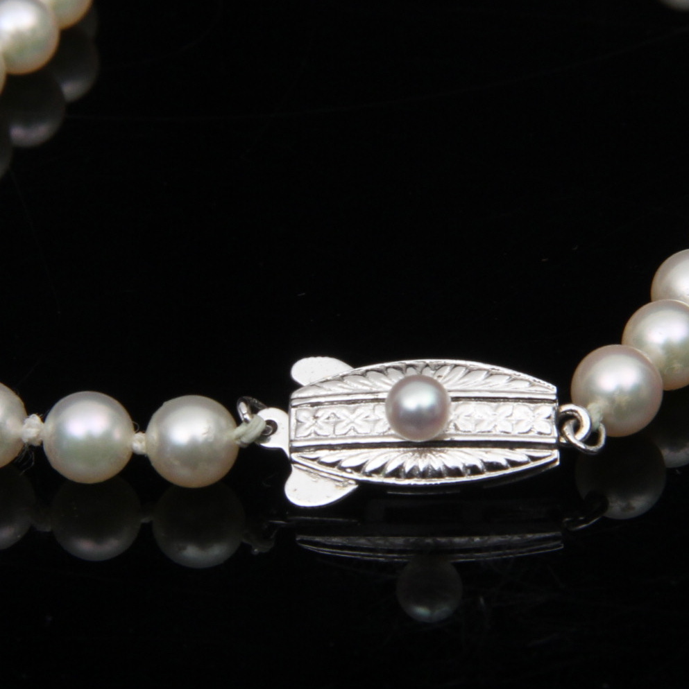 Mikimoto Sterling Silver and Akoya Cultured Pearl Necklace