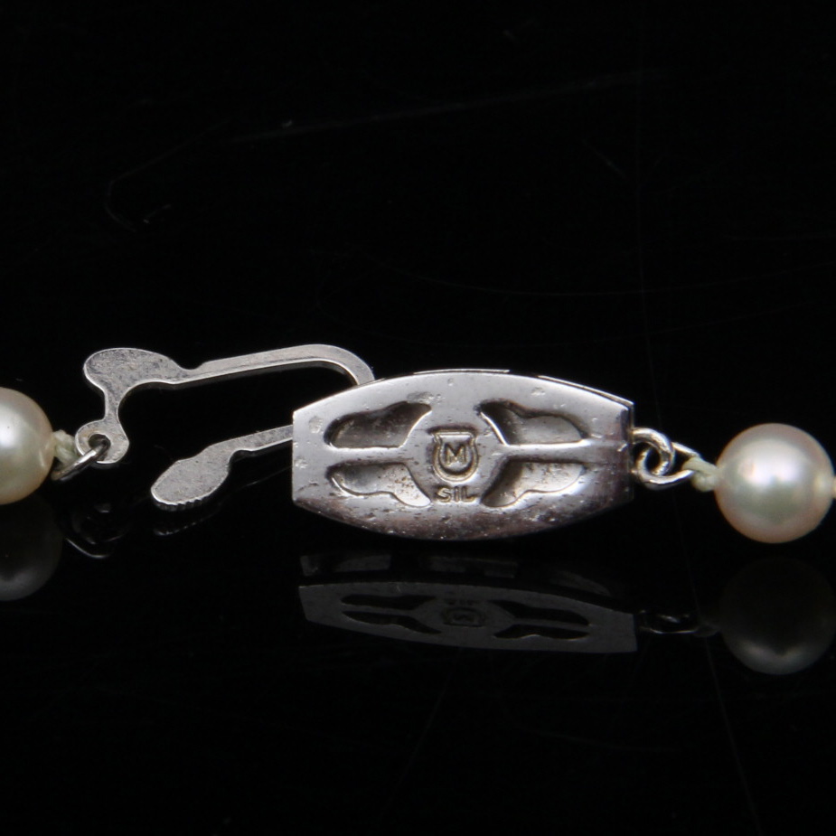 Mikimoto Sterling Silver and Akoya Cultured Pearl Necklace