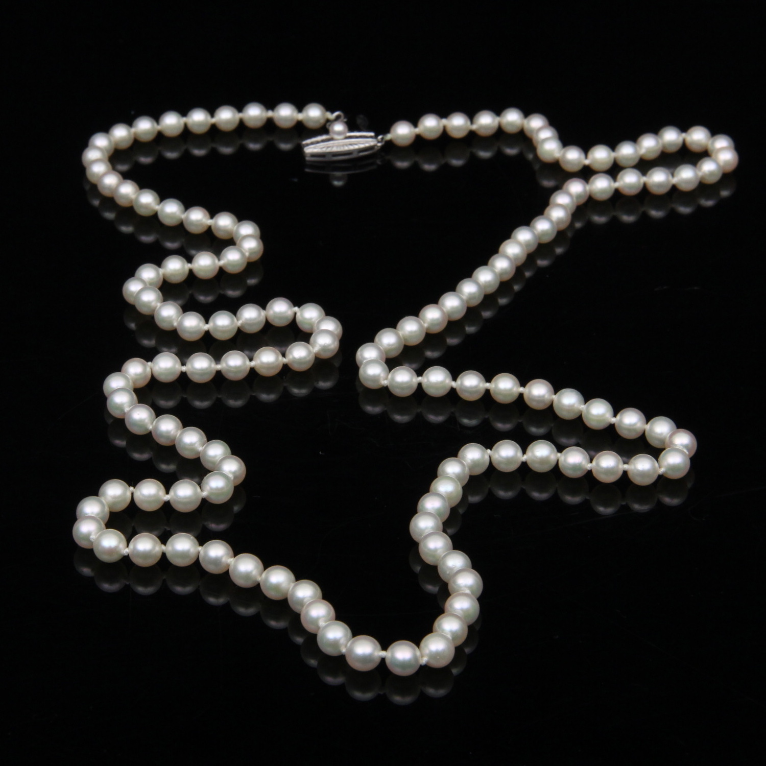 Mikimoto Sterling Silver and Akoya Cultured Pearl Necklace