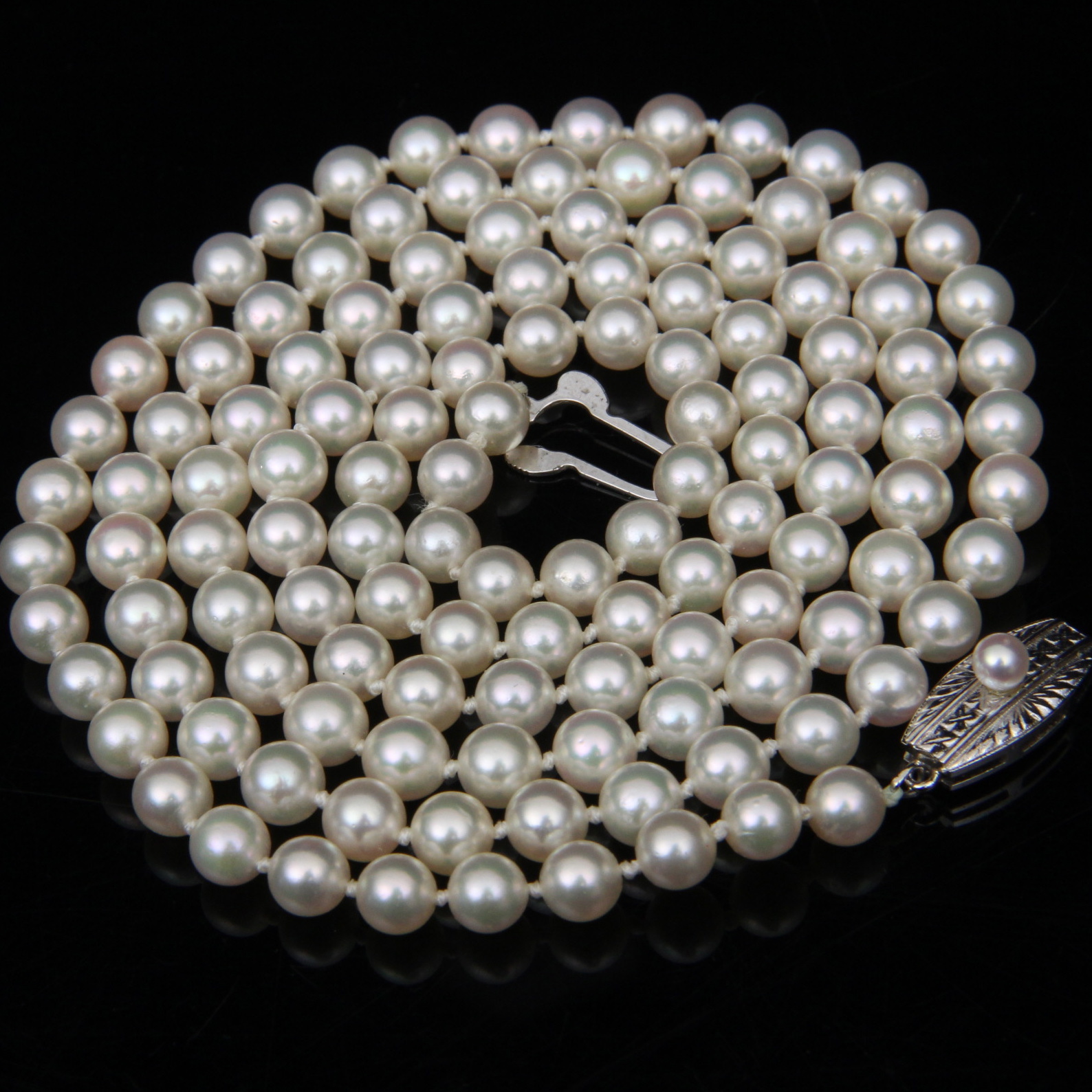 Mikimoto Sterling Silver and Akoya Cultured Pearl Necklace