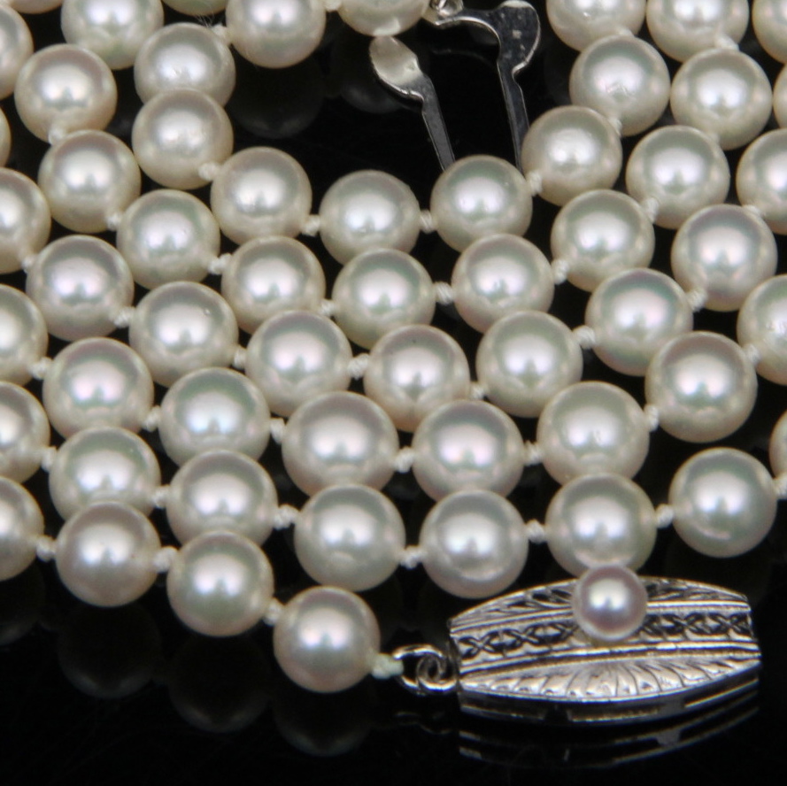 Mikimoto Sterling Silver and Akoya Cultured Pearl Necklace
