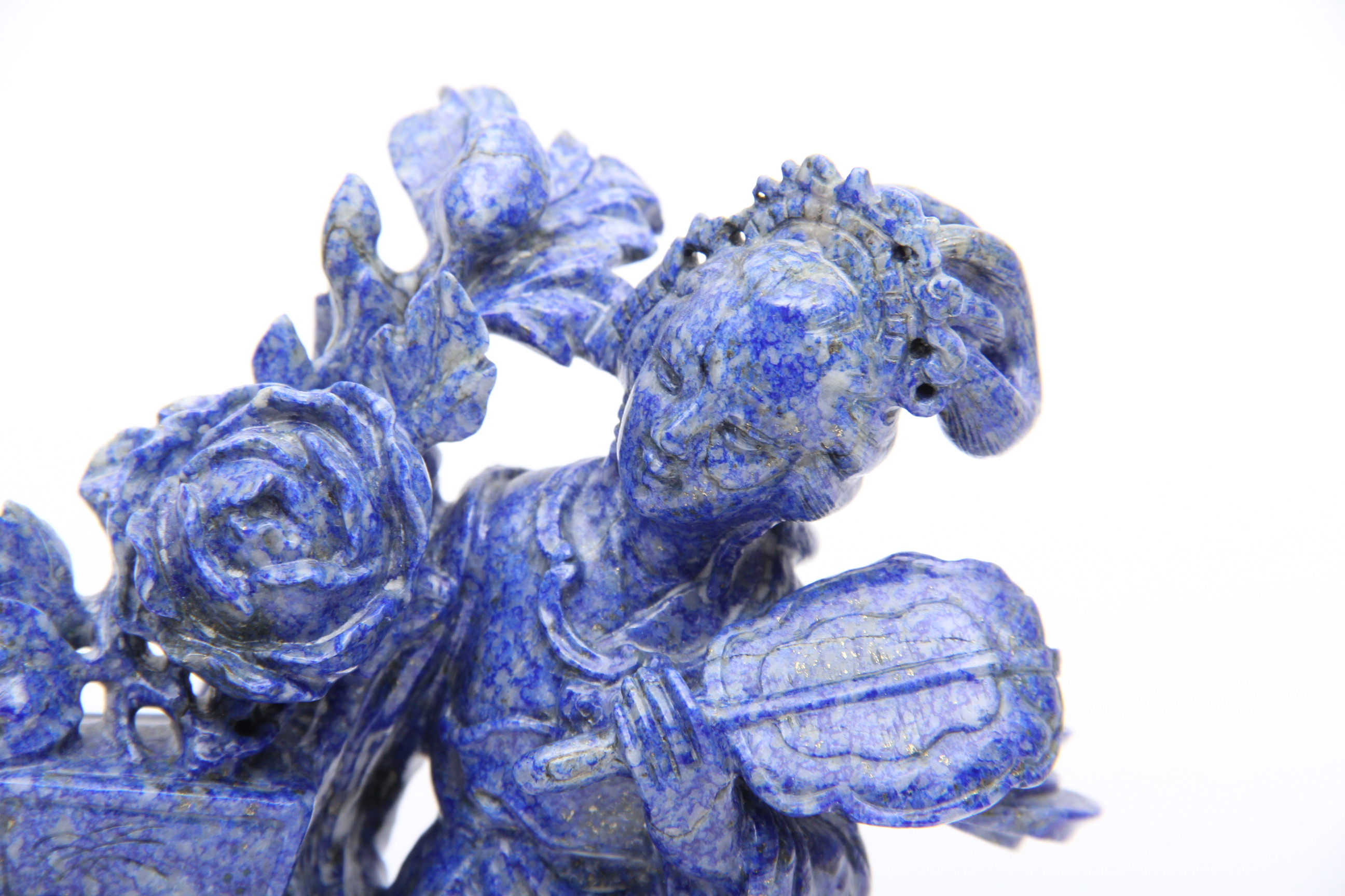 Chinese Carved Lapis Lazuli Sculpture of Yang Guifei